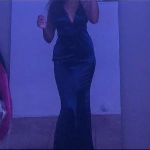 Royal Blue long Prom Dress